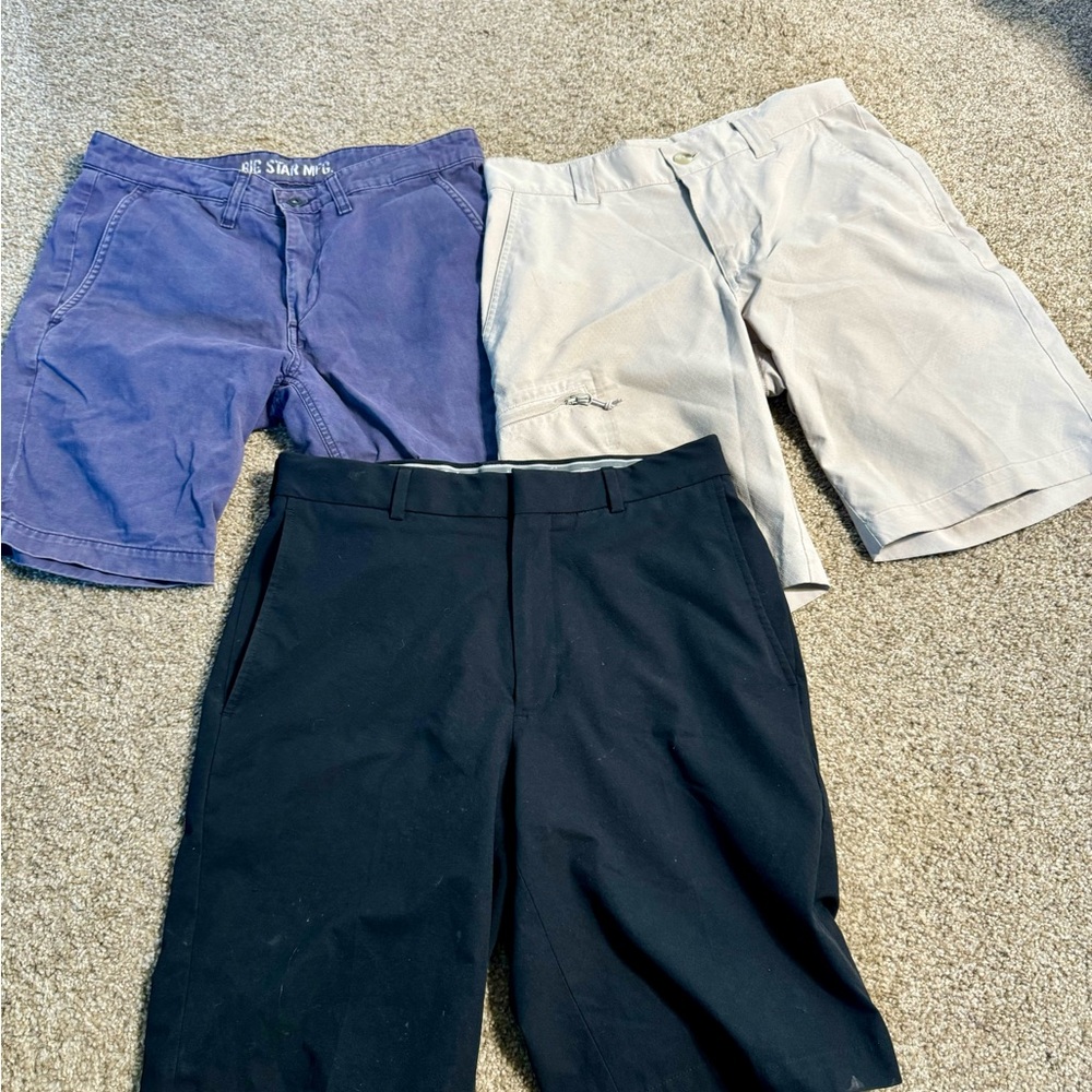 Men's Shorts Trio - Blue, Gray, Black